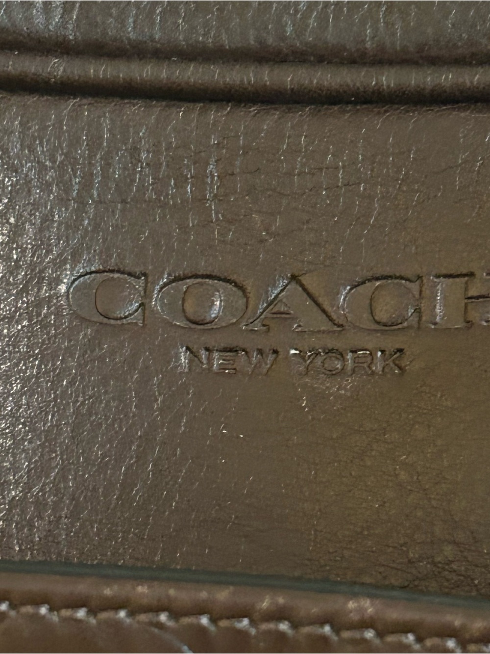 Coach Slim Brief Men's Embossed Leather Laptop Bag - Dark Brown F71798 - Picture 9 of 16